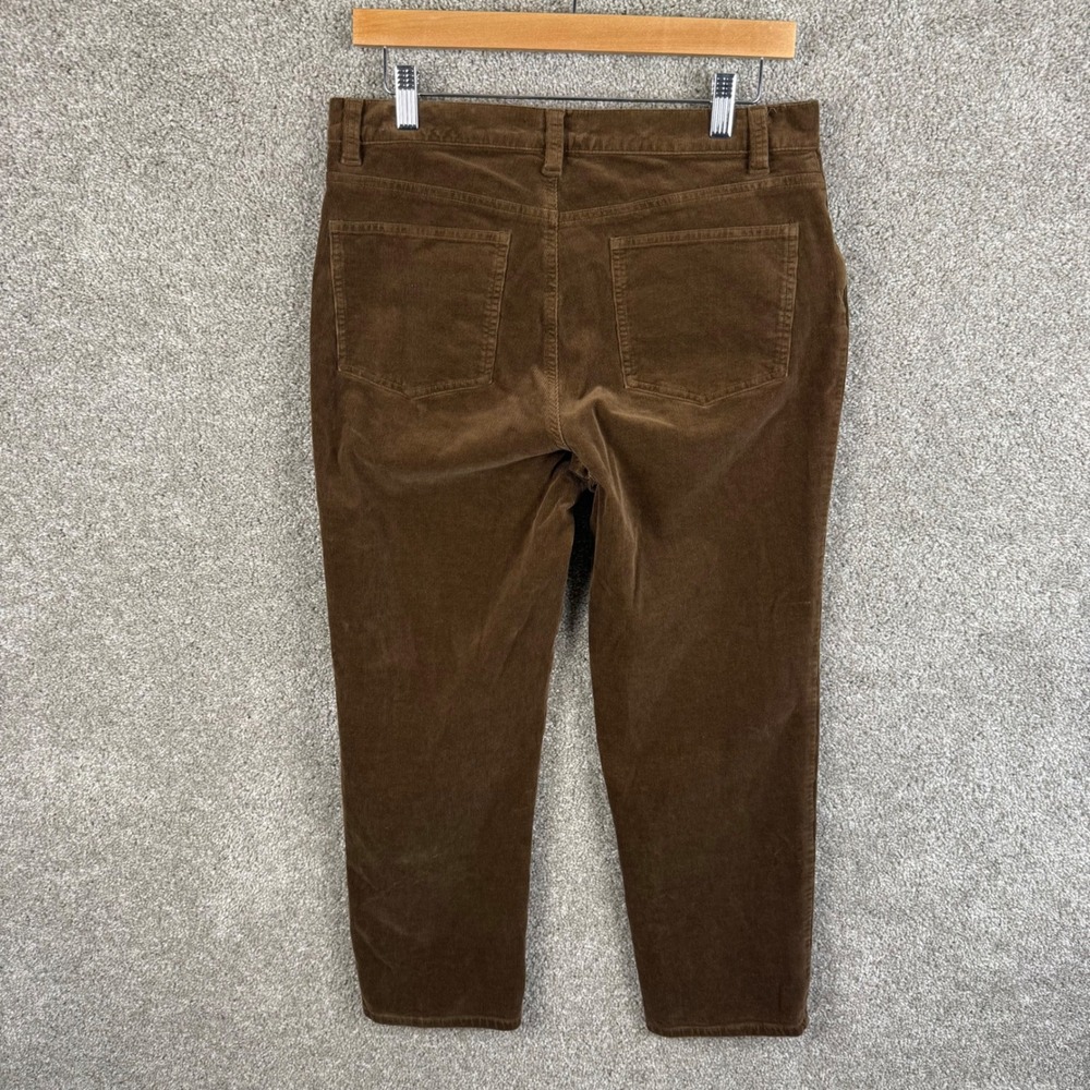 Eileen Fisher Womens Small Brown Organic Cotton Stretch Corduroy Straight Pants - Picture 3 of 8